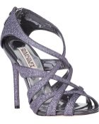 Badgley Mischka Junebug Evening Sandal Pewter Glitter - Lyst