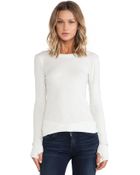 Enza Costa Cashmere Cuffed Crew - Lyst