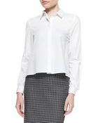 Zac Zac Posen Long-Sleeve Blouse With High-Low Hem - Lyst