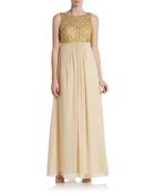 Js Boutique Beaded Empirewaist Chiffon Gown - Lyst