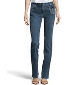 Escada Rose Detail Jeans - Lyst
