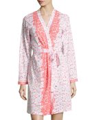 Oscar de la Renta Floral-Print Wrap Short Robe - Lyst