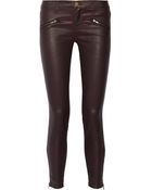 Current/Elliott The Soho Zip Stiletto Coated Mid-Rise Skinny Jeans - Lyst