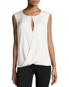 Halston Heritage Twist-Hem Combo Top - Lyst