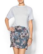 Rebecca Taylor Short Sleeve Silk & Jersey Open Back Top - Lyst
