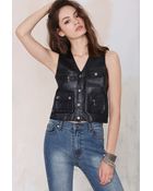 Nasty Gal Vintage Rebel Life Leather Vest - Lyst