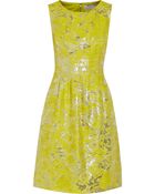 Lela Rose Metallic Cotton-Blend Dress - Lyst
