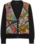 Jonathan Saunders Nadine Printed Silk-Crepe And Merino Wool Cardigan - Lyst