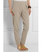 Donna Karan New York Washed Stretch Linen-Blend Pants - Lyst