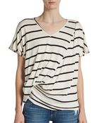 Elizabeth And James Denver Striped Twist Tee - Lyst