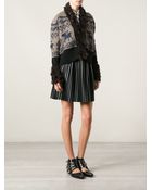 Kolor Trimmed Collar Jacquard Cardigan - Lyst