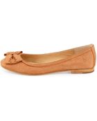 Frye Esther Bow Nubuck Leather Ballet Flat - Lyst
