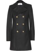 Saint Laurent Wool Coat - Lyst