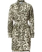 Diane von Furstenberg Silk Leopard Print Shirtdress - Lyst