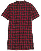 Coach X Blitz Houndstooth Ruffle Silk T-shirt Dress - Lyst