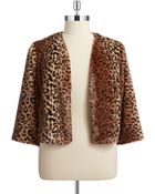 Marina Plus Faux Fur Leopard Print Jacket - Lyst
