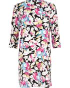 River Island Black Floral Print Shift Dress - Lyst
