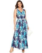 Anne Klein Plus Size Tropicalprint Maxi Dress - Lyst