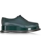 Jil Sander Pine Green Leather Creeper Lace-Up Shoe With High Sole - Lyst