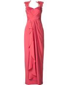 Notte By Marchesa Lace Sweetheart Draped Gown - Lyst