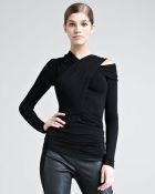 Donna Karan New York Cold-shoulder Jersey Top - Lyst