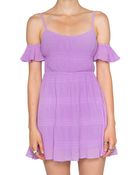 Pixie Market Lavender Dreaming Off Shoulder Dress - Lyst