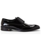 Versace Black Patent Wingtip Oxfords - Lyst