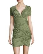 Halston Heritage Scallop-Ruched Sheath Dress - Lyst