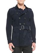 Burberry Prorsum Suede Trench Coat - Lyst