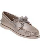 Sperry Top-sider Authentic Original 2 Eye Platinum Metallic Leather - Lyst