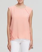 Elie Tahari Terra Stitched Silk Top - Lyst