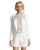 Haute Hippie Antique Ivory Woven Single-Button Long Tux Blazer - Lyst