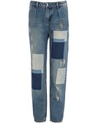 Karen Millen Patchwork Boyfriend Jean - Lyst