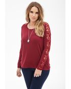 Forever 21 Dreamy Lace-Trimmed Top - Lyst