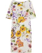 Lela Rose Printed Cotton-Blend Dress - Lyst