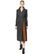Jil Sander Needle Punched Stripe Wool Blend Coat - Lyst