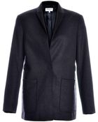 Peridot London Dark Grey Wool Longline Jacket With Pocket Detail By - Lyst