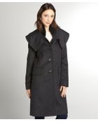 BCBGMAXAZRIA Heather Grey Wool Blend Shawl Collar Coat - Lyst