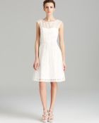 Sue Wong Dress Cap Sleeve Eyelet Illusion - Lyst