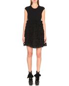 Alexander McQueen Ruffled Skirt Knitted Dress - Lyst