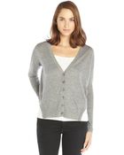 Autumn Cashmere Grey Cashmere Knit Shirttail Cardigan - Lyst
