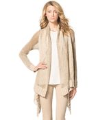 Michael Kors Michael Draped Ribtrim Open Cardigan - Lyst