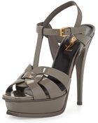 Saint Laurent Tribute Patent Platform Sandal - Lyst