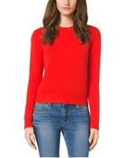 Michael Kors Cropped Cashmere Sweater - Lyst