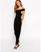 Asos Bardot Jumpsuit With Peg Leg - Lyst
