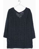 Violeta By Mango Openwork Cable-Knit Sweater - Lyst