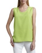 Caroline Rose Shantung Tank - Lyst