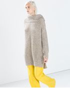 Zara Twist Knit Turtleneck Sweater - Lyst