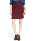 Tommy Hilfiger Buckledetail Tweed Skirt - Lyst