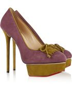 Charlotte Olympia Marcel Suede Platform Pumps - Lyst